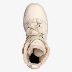 Lace up bootie with lambskin lining
