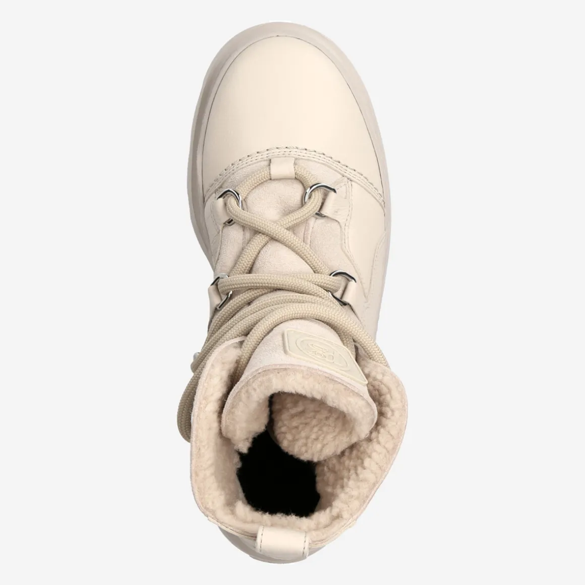 Lace up bootie with lambskin lining