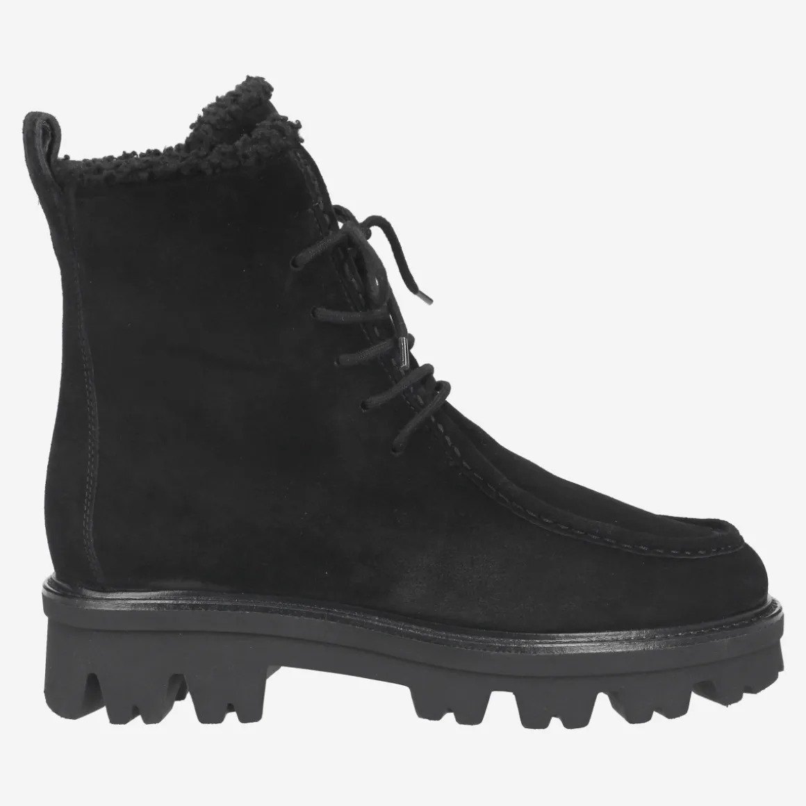 Lace-up bootie with warm lining