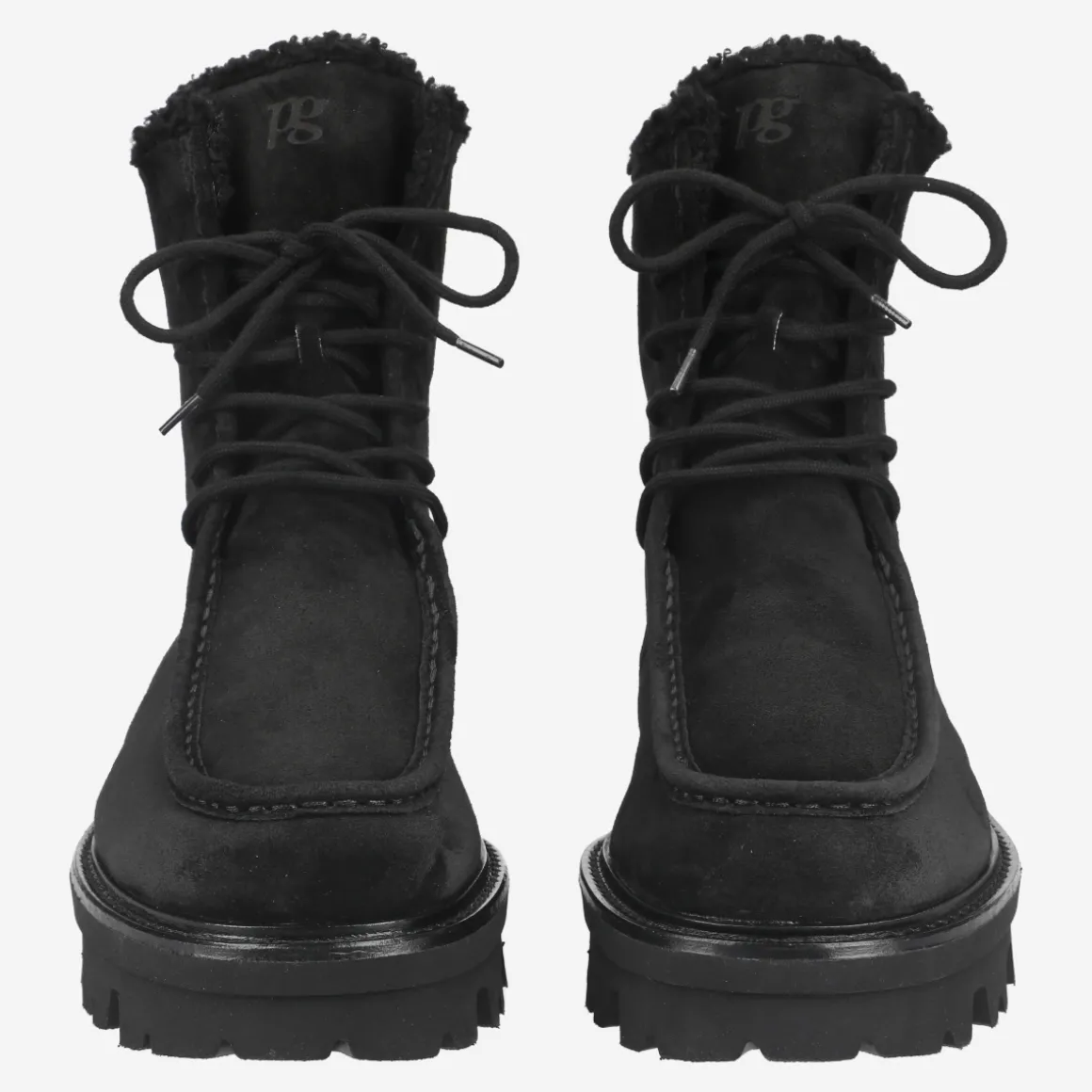 Lace-up bootie with warm lining