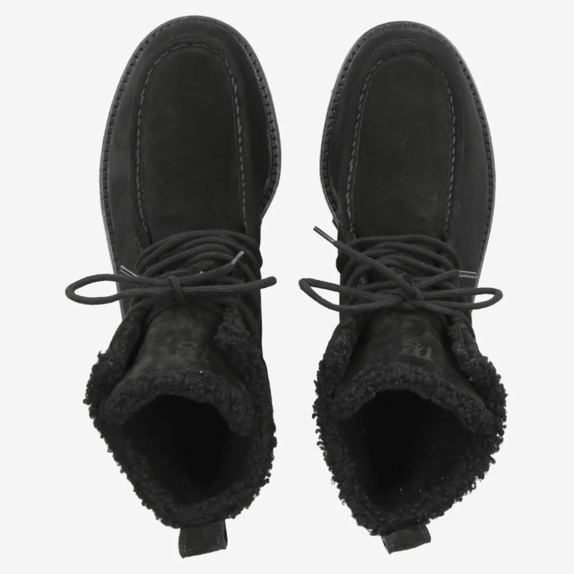 Lace-up bootie with warm lining