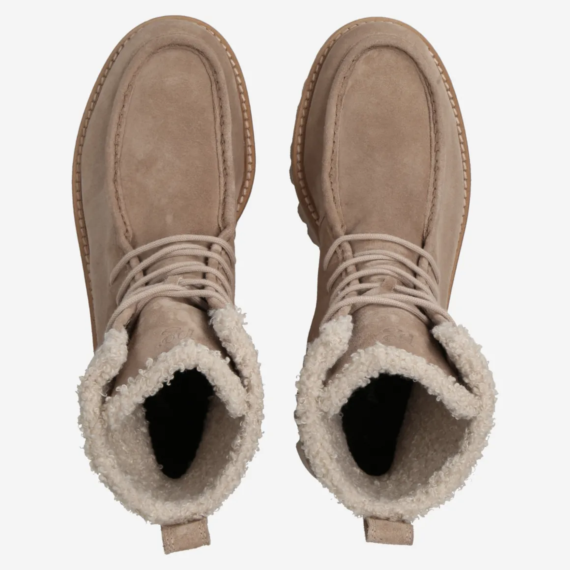 Lace-up bootie with warm lining