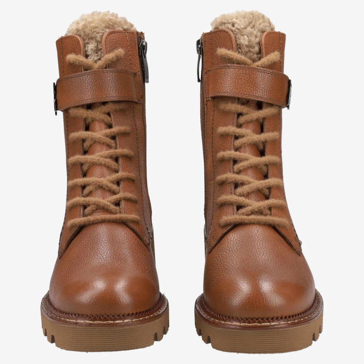 Lace-up bootie with warm lining