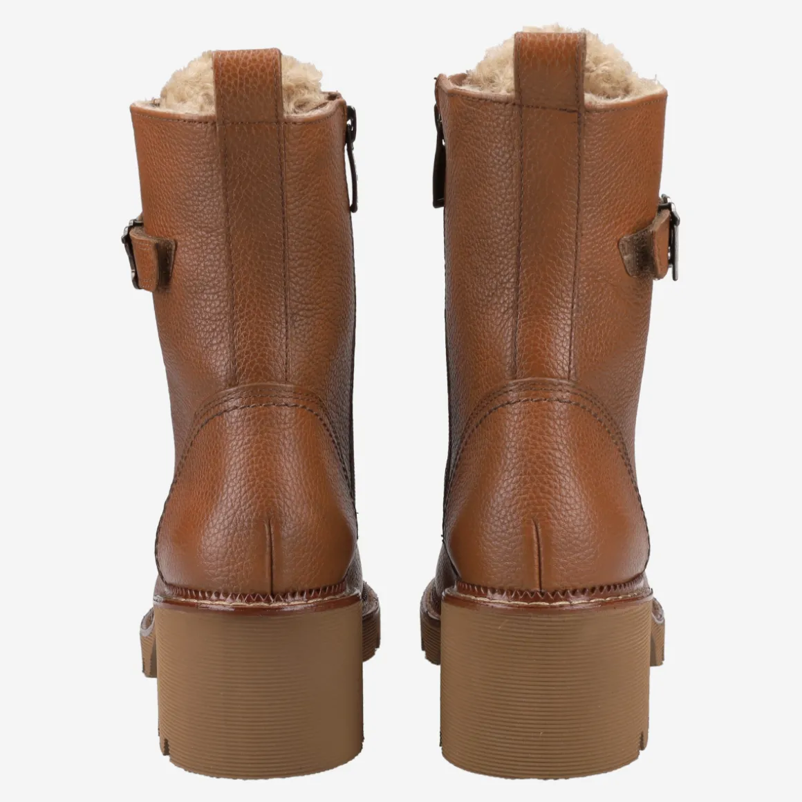 Lace-up bootie with warm lining